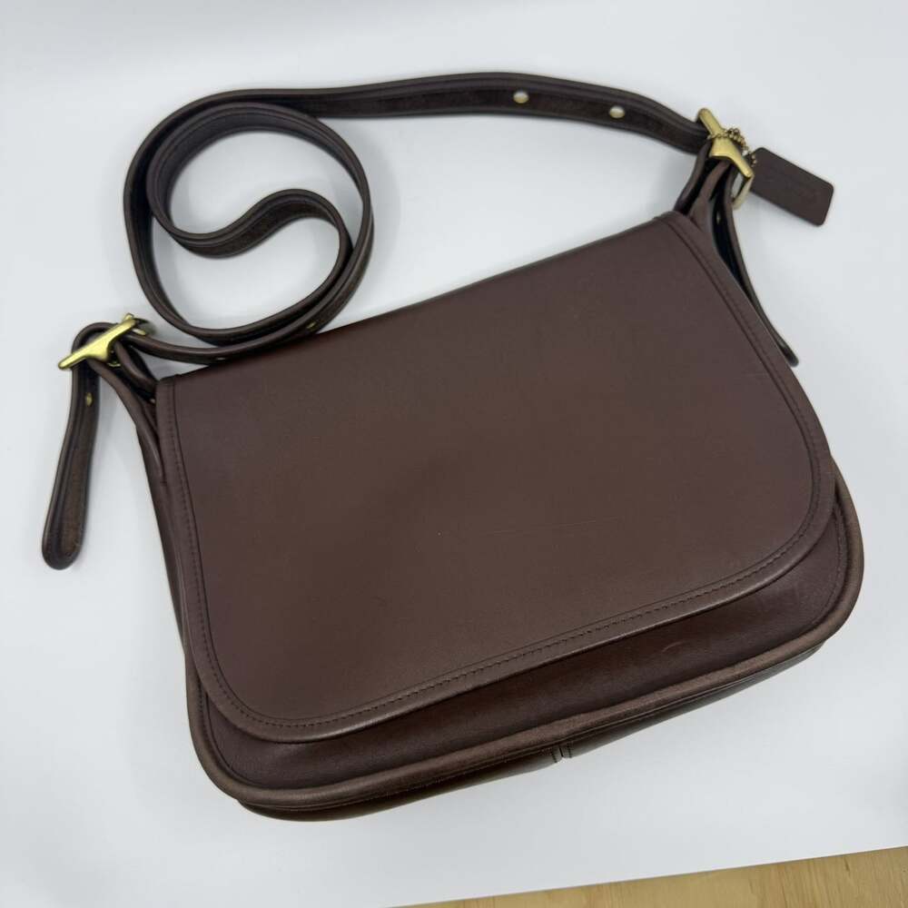 VTG 1997 Coach Patricia's Legacy 9951 Mahogany Brown Leather Shoulder Bag USA - Picture 2 of 16